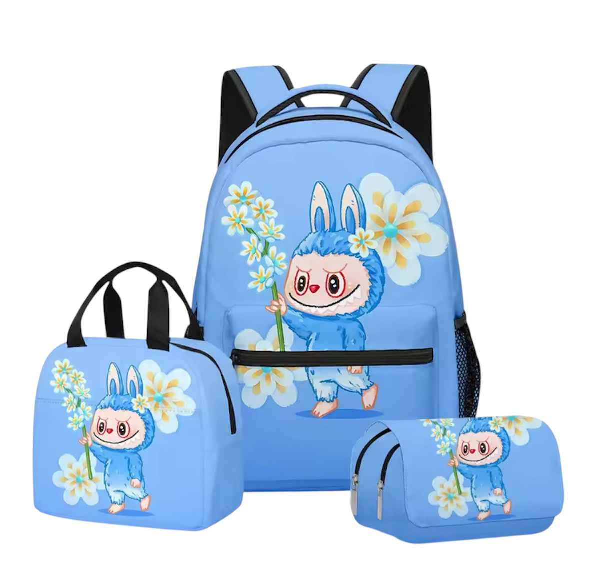 3-In-1 backpack set-Blue Flower Edition