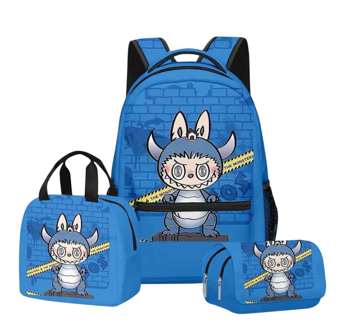 3-In-1 backpack set-Blue Monster Edition