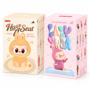 Labubu Have a Seat and Labubu Lazy Yoga duo studio packshot