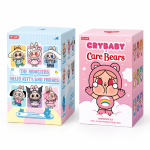 THE MONSTERS × Hello Kitty & Friends and CRYBABY × Powerpuff Girls duo studio packshot on white