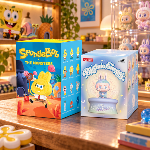 Labubu × SpongeBob and Labubu Big Into Energy Crystal Ball duo lifestyle