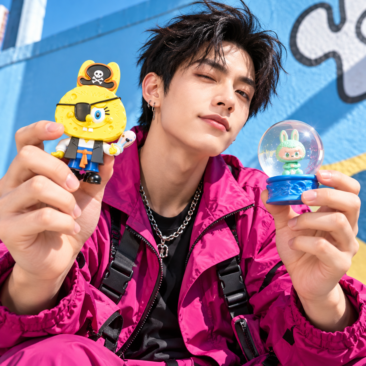 Labubu × SpongeBob + Labubu Big Into Energy Crystal Ball Duo – 2 Blind Boxes
